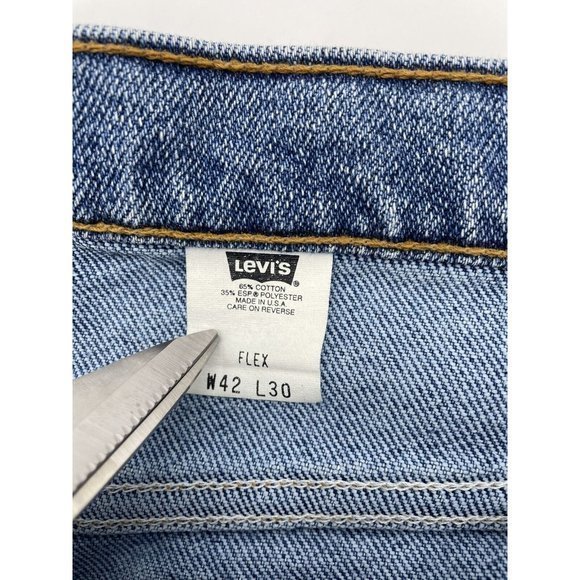 VINTAGE Levis 540 Jeans Men 42X30 Blue Straight Loose Flex Work Made in USA 90s - Picture 4 of 7